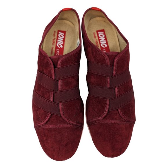 Ionic Epic Rover Shoes Mens Maroon Velvet Fabric Slip On Lightweight Size 8.5 - Picture 7 of 12